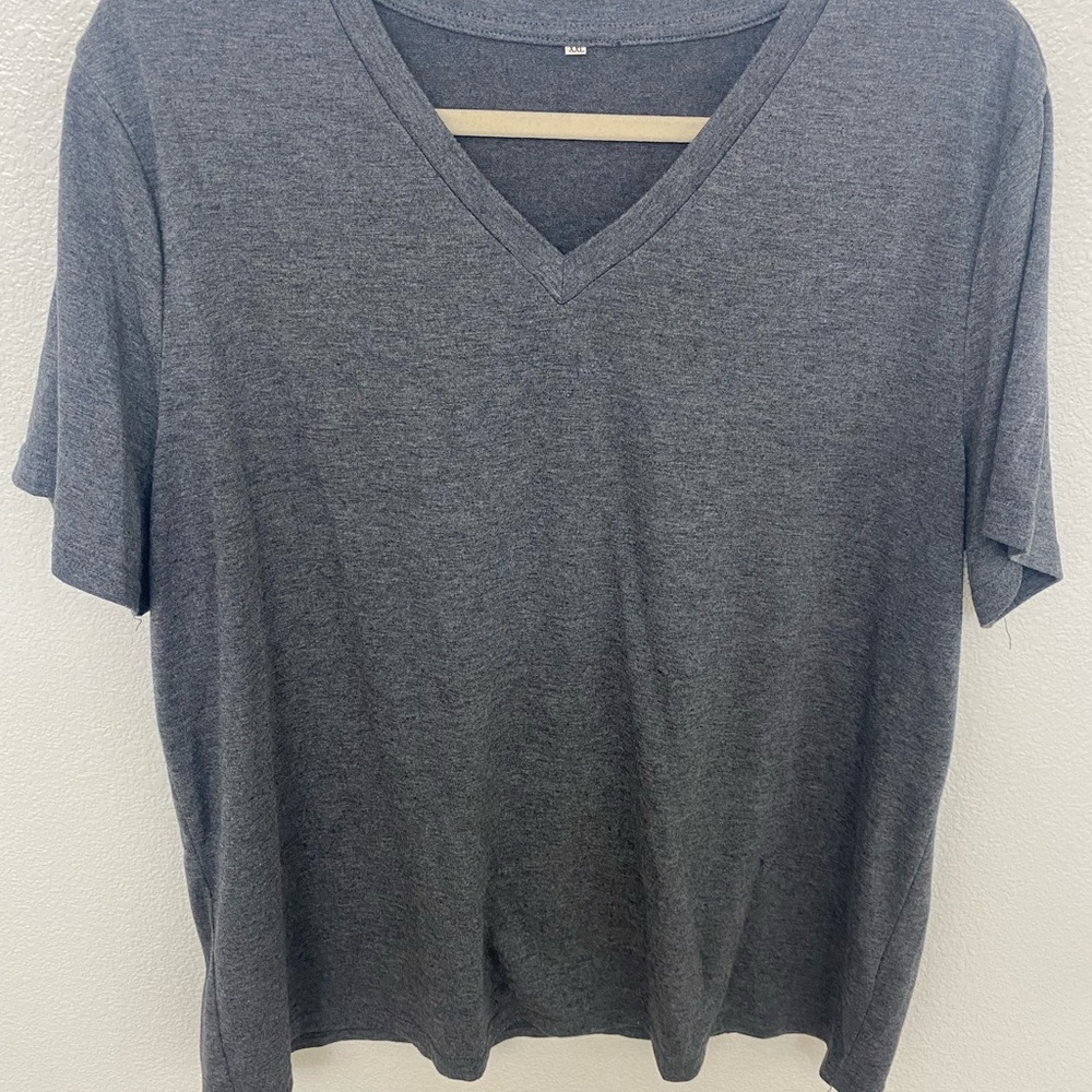 Men's Gray V-Neck T-Shirt